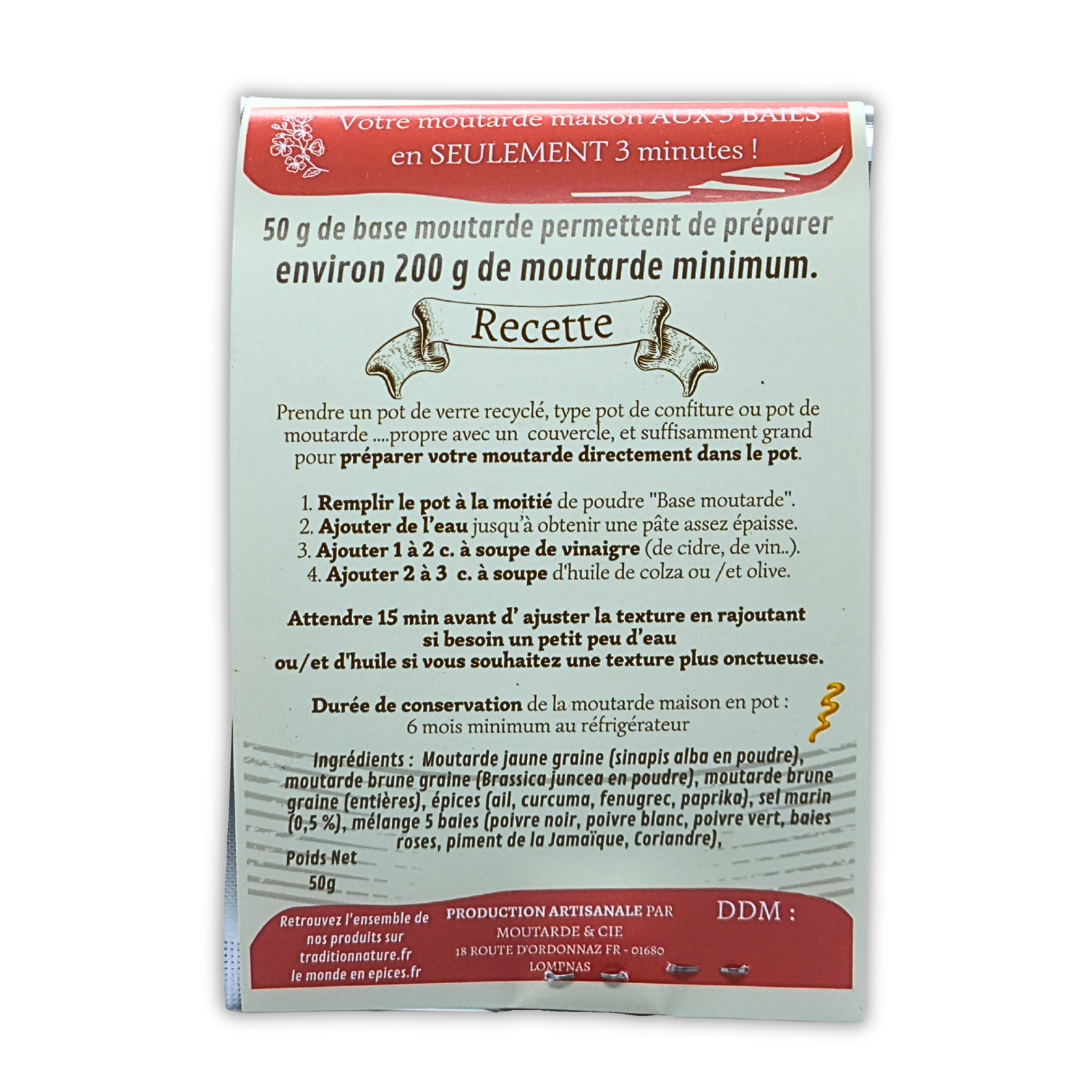 Moutarde maison aux 5 baies | Lot de 12 sachets 50g – Image 3