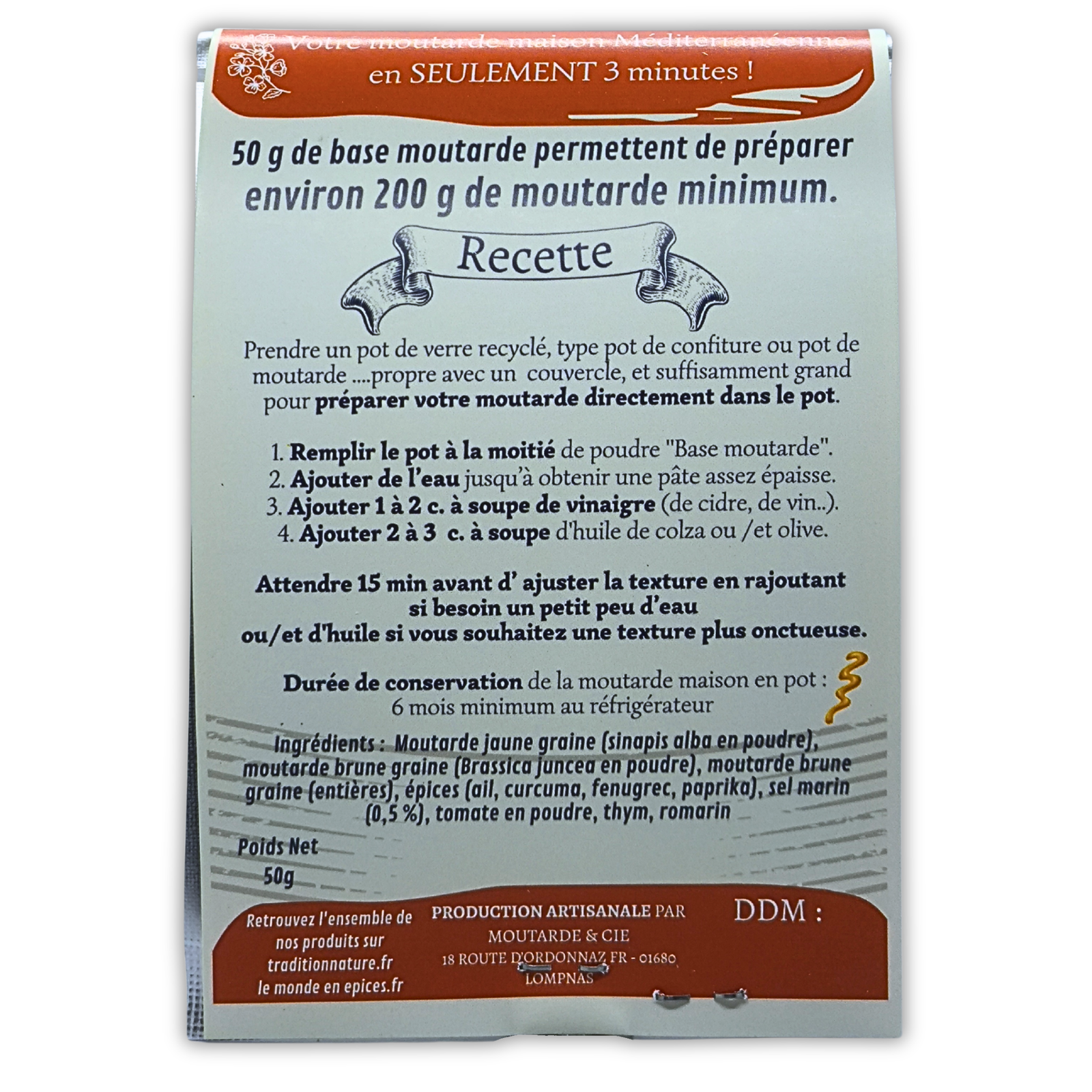 Moutarde maison méditerranéenne | Lot de 12 sachets 50g – Image 3