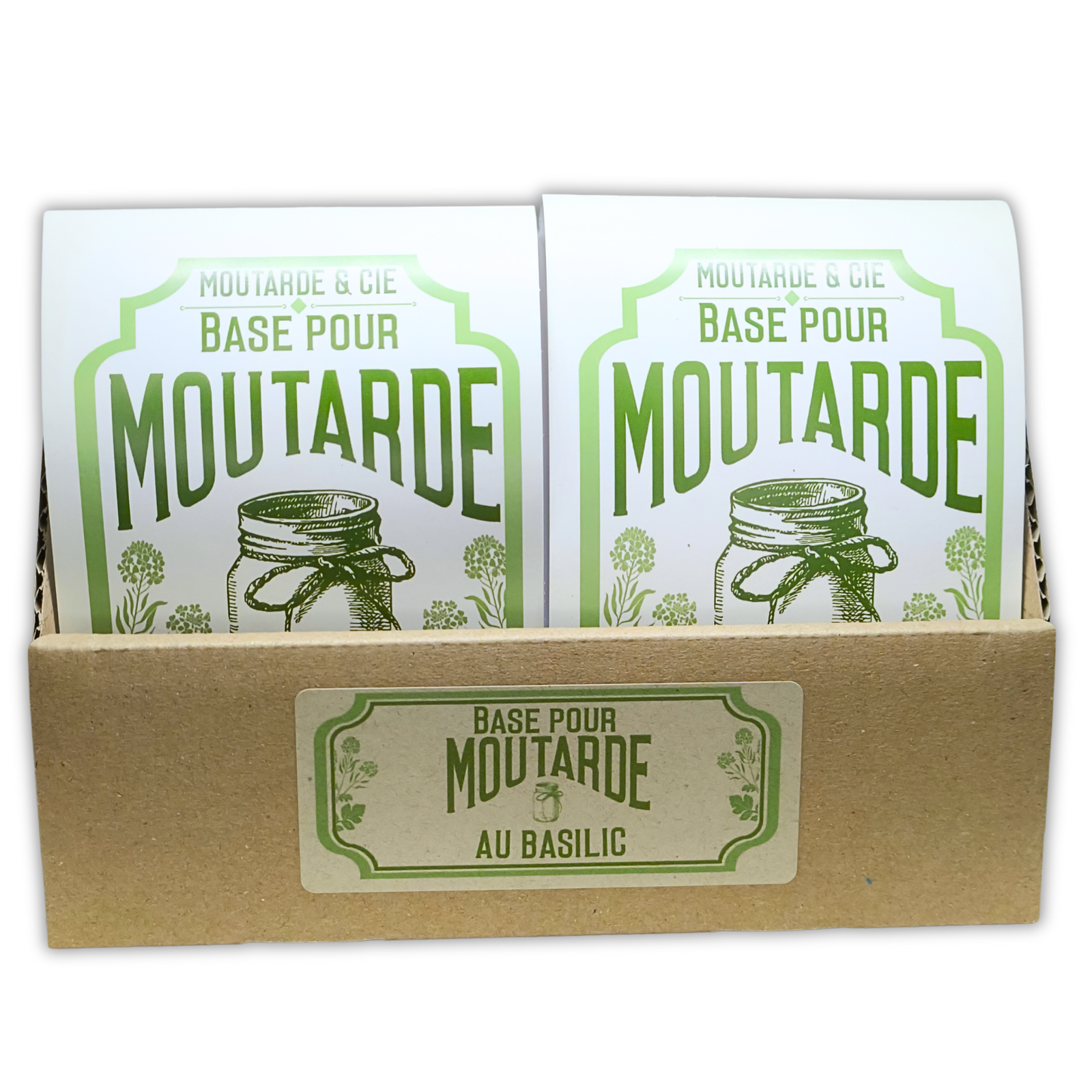 Moutarde maison au basilic | Lot de 12 sachets 50g