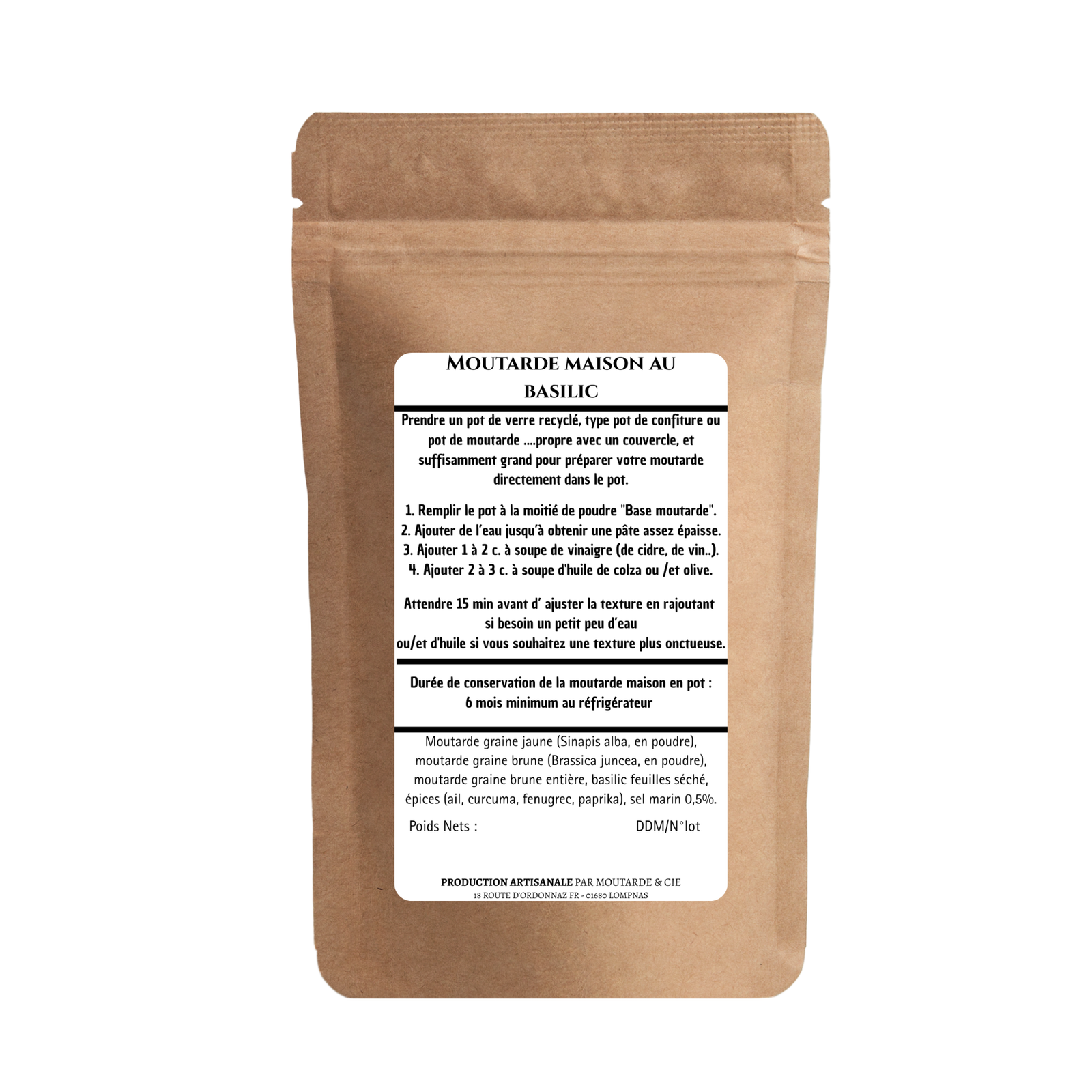 Moutarde maison au basilic – Vrac 1kg – Image 2